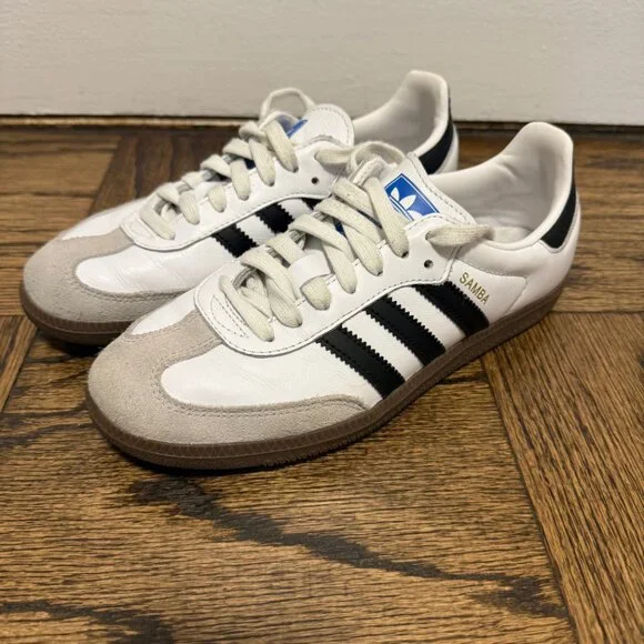 Adidas Samba OG White with Black Stripes Womens Size 7.5 - Picture 3 of 8